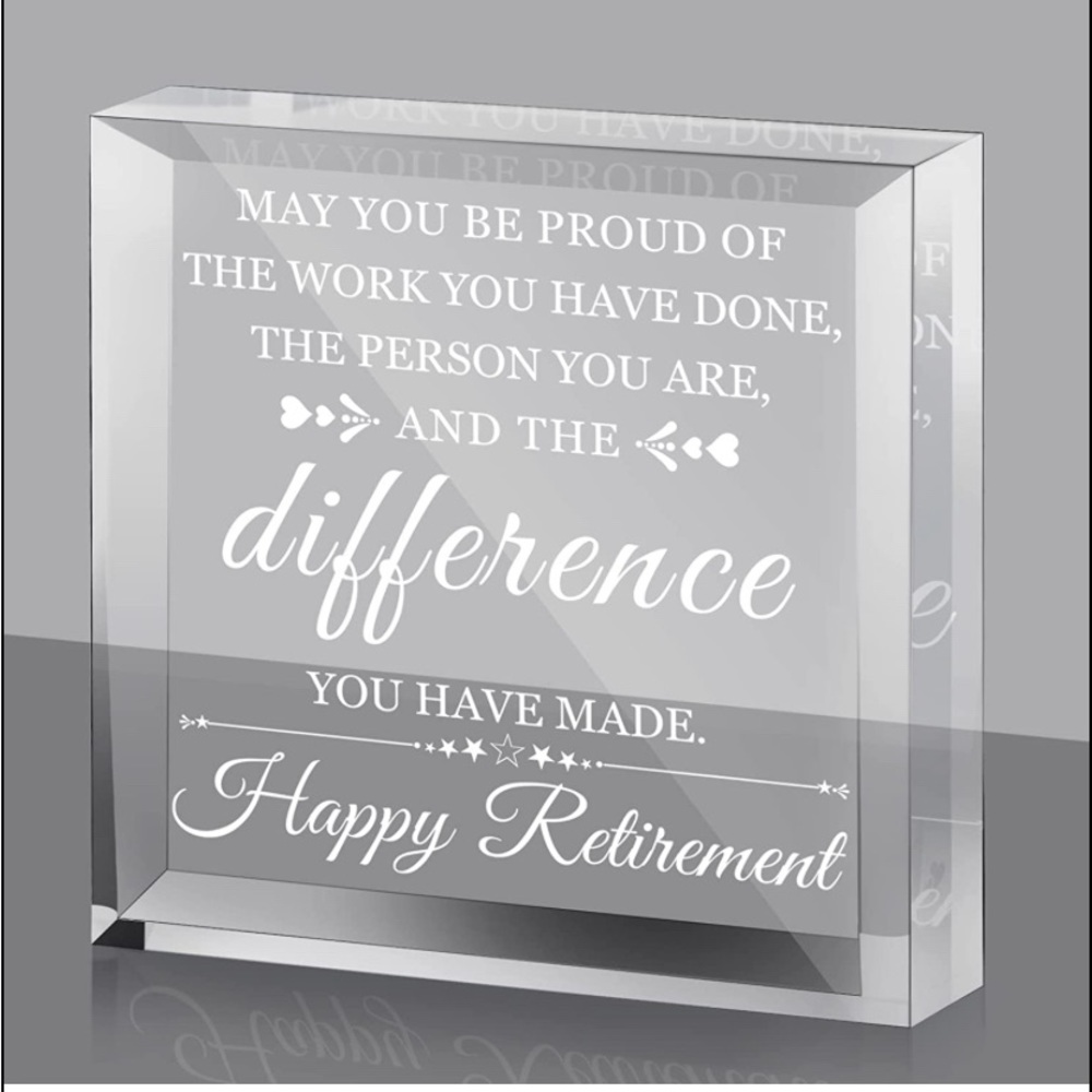 Acrylic Retirement Plaque/Tabletop Gift, Simple Style, 3.94 x 0.59 x 0.01 inches